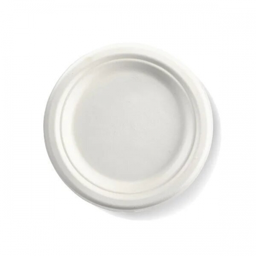 BioPak 18cm (7") round plate - white - Carton 1000