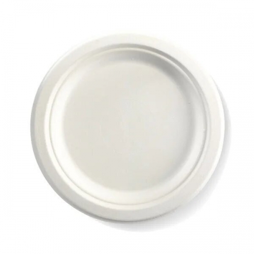 BioPak 23cm (9") round plate - white - Carton 500