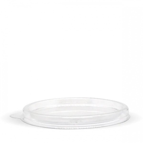 BioPak 60ml sugarcane sauce cup PET flat lid with no hole - clear - Carton 1000