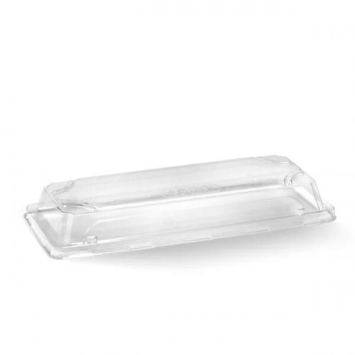BioPak Long sushi tray PLA lid - clear - Carton 600