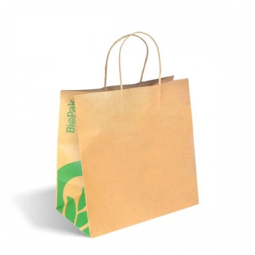 BioPak Large twist handle paper bags - kraft - Carton 250