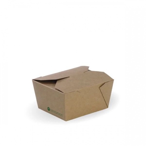 BioPak Sml lunch box - 110 x 90 x 64mm - FSC Mix - printed kraft-look - Ctn 200