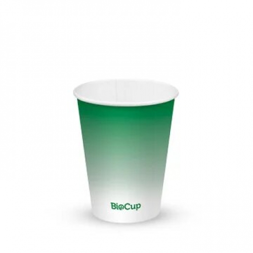 BioPak 390ml/12oz Cold Paper BioCup - green fade - Carton 1000