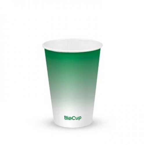 BioPak 420ml / 14oz (90mm) Cold Paper BioCups - green fade - Carton 1000