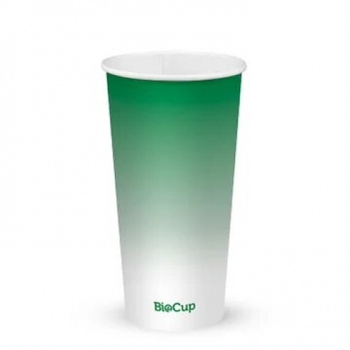 BioPak 600ml / 20oz (90mm) Cold Paper BioCups - green fade - Carton 1000