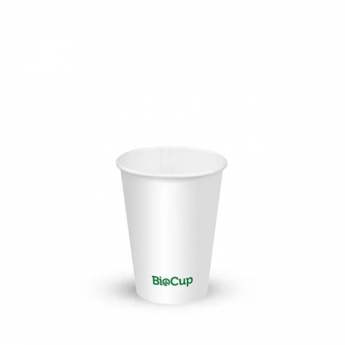 BioPak 200ml / 7oz (73mm) Cold Paper Water BioCups - white - Carton 1000