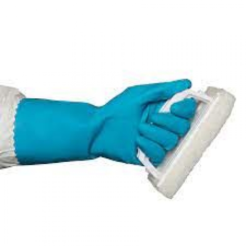 Silverlined Rubber Gloves, Blue, Honeycomb Grip - Carton/144 Pairs