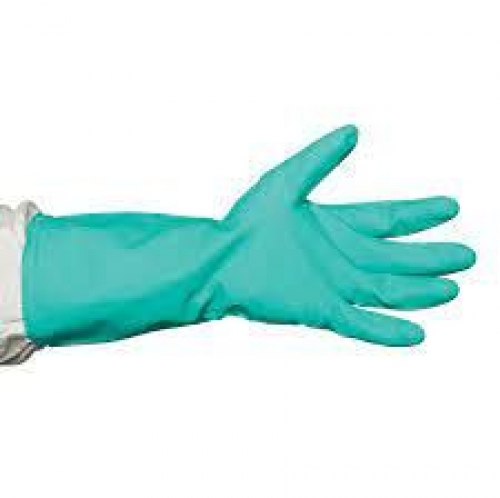 Nitrile 330 Gloves, Green, Solvent Resistant, Flocklined, Large - Pack/12 Pairs