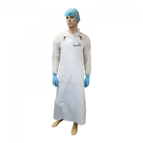 PVC Apron, with Hook & Ties, White, 1290mm - Carton/25