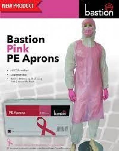Polyethylene Apron, Dispenser Box, Pink, 1250mm - Carton/500