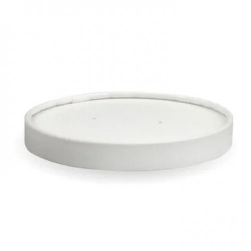BioPak 430-950ml (12-32oz) BioBowl paper lid - white - Carton 500
