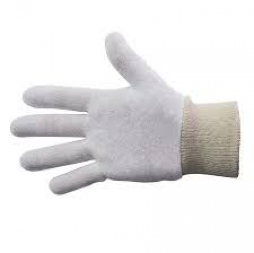 Cotton Interlock Gloves, Knitted Cuff - Carton/600 Pairs