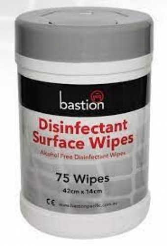 Disinfectant Surface Wipes, 280 Sheets, 28cm x 25cm - Carton/4 Tubs