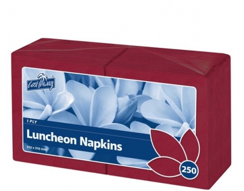 NAPKIN 1PLY LUNCH WINE RED PK 250