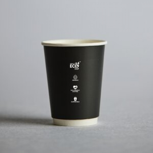 12OZ TRULY ECO DOUBLE WALL BLACK CUP CTN 500