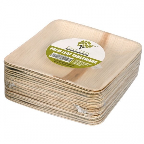 ONE TREE PALM LEAF ECO PLATE - SQUARE FLAT 180 - PACK 25