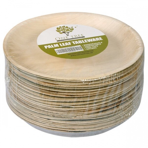 ONE TREE PALM LEAF ECO PLATE - ROUND FLAT 200MM - PACK 25