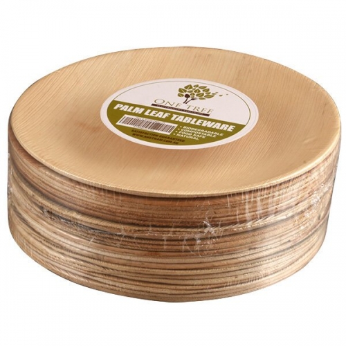 ONE TREE PALM LEAF ECO PLATE - ROUND FLAT 250MM - PACK 25