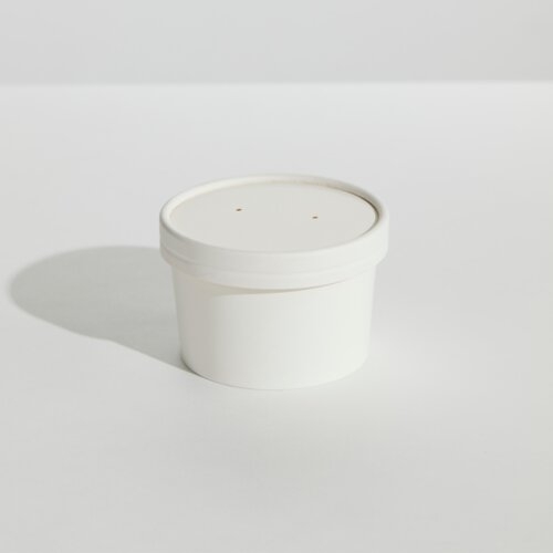 8OZ FOOD CONTAINER AND LID COMBO WHITE CTN 250