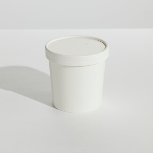 12OZ FOOD CONTAINER AND LID COMBO WHITE CTN 250