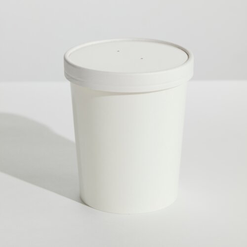 32OZ FOOD CONTAINER AND LID COMBO WHITE CTN 250