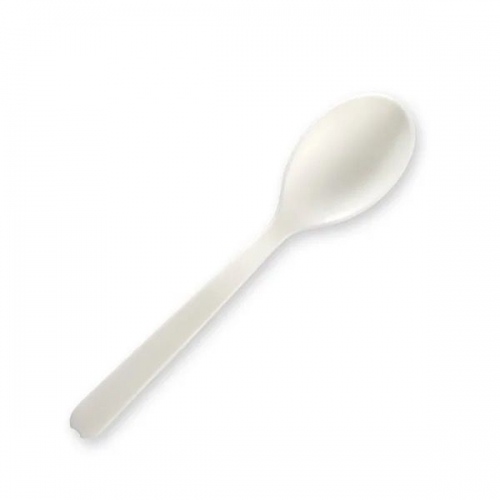 BioPak 10cm (4") PLA tea spoon - white - Carton 2000