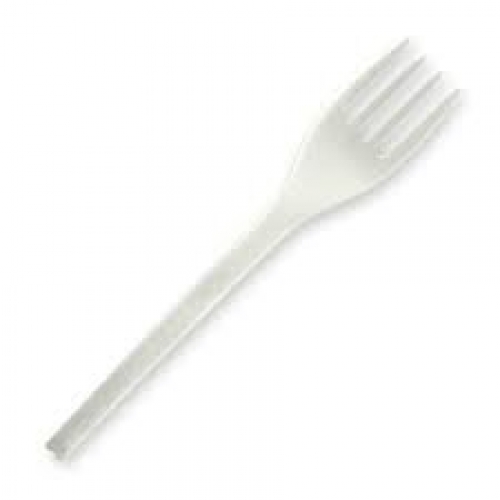 BioPak 15cm (6") PLA fork - white - Carton 1000