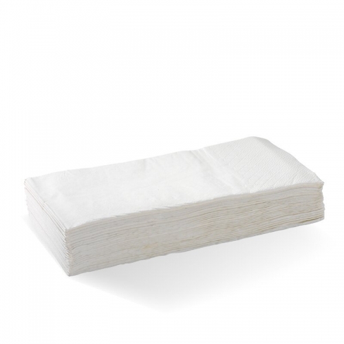 BioPak 2-ply 1/8 fold dinner napkin - FSC Mix - white - Carton 1000