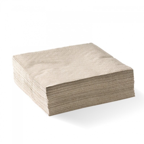 BioPak 2-ply 1/4 fold corner embossed dinner napkin - FSC Mix - white - Ctn 1000