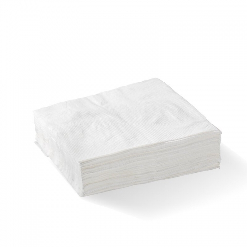 BioPak 1-ply 1/4 fold lunch napkin - FSC Mix - white - Carton 3000