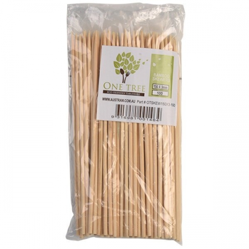 ONE TREE BAMBOO SKEWER - 150X3MM - PACK 100 - FSC 100%