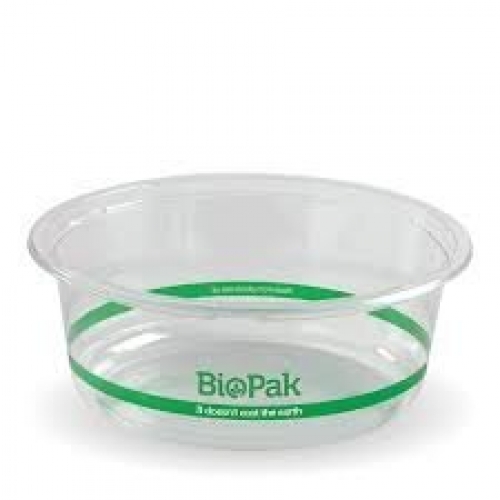 BioPak 600ml bowl - 143mm - clear - Carton 600