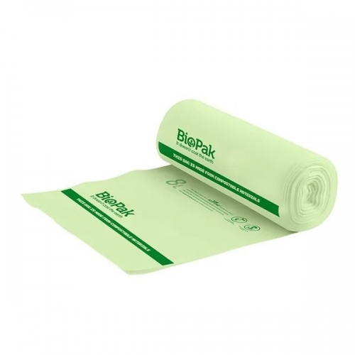 BioPak 8L bin liner - 355x220 - 0.018mm - 40x25 - green - Carton 1000