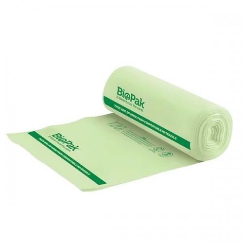 BioPak 120L bin liner- 1320x870mm - 0.023mm - 12x12 - green - Carton 144
