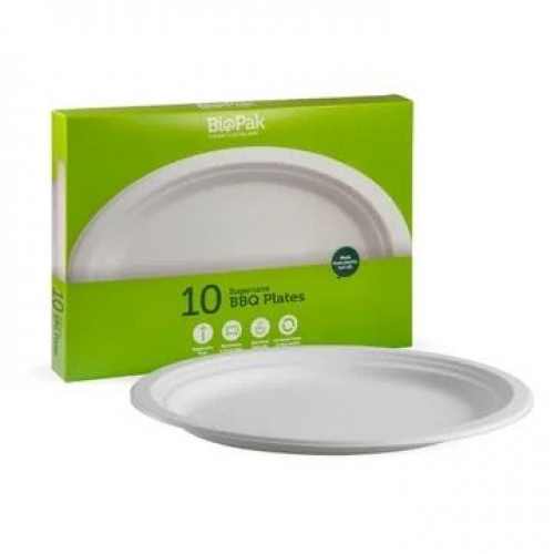 BioPak 41 cm plates - 10pk - white - Carton 50