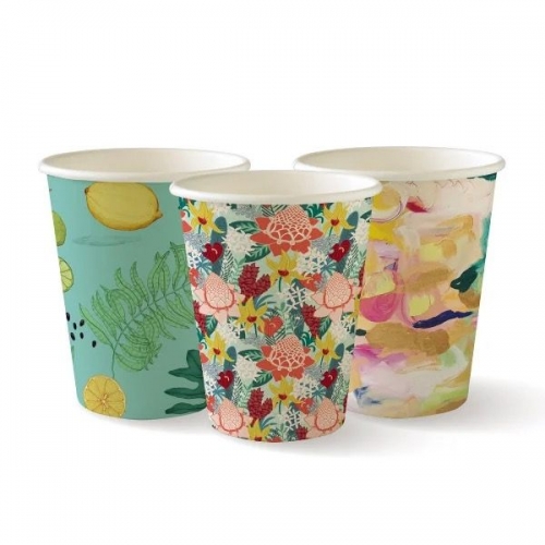 BioPak 280ml hot paper cups - 25pk - art series - Carton 150