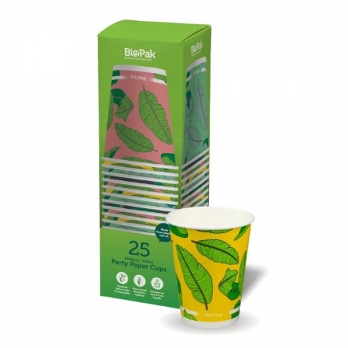 BioPak 390ml / 12oz paper cold cups - 25pk - Carton 125