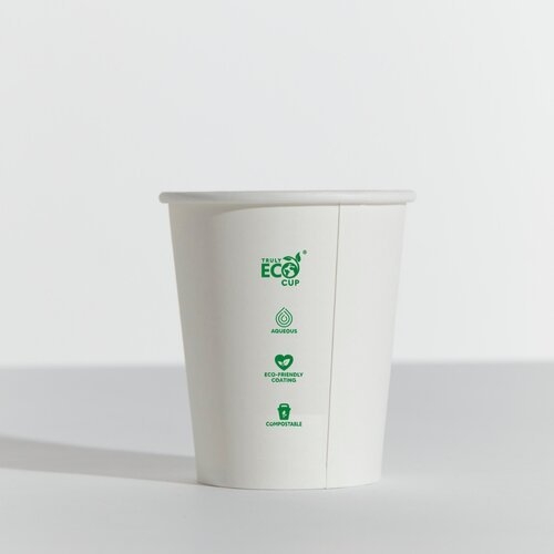 8oz 80mm Truly Eco Plain White Cup